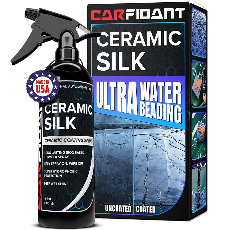 Carfidant Ceramic Silk - Ceramic Coating Spray - High Gloss  Hydrophobic Protection & Chemical Resistance for Cars  RVs & Boats - Long-Lasting Shine & Durability for Exterior Detailing - 16.9 fl. Oz. - Image 1
